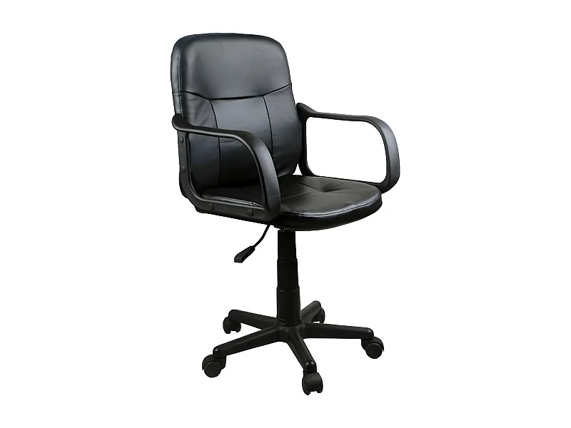 Bürostuhl hohenverstelbar - Kunstleder - schwarz - VASIL