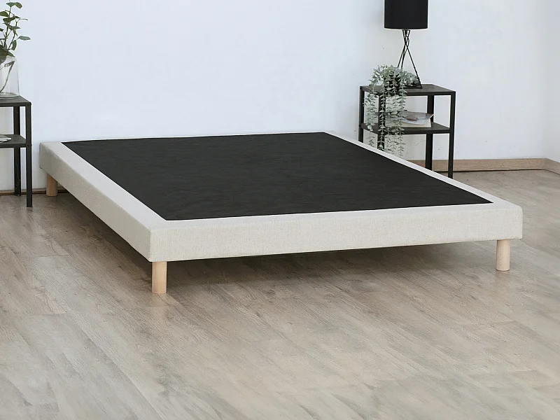 Sommier déco tapissier 160 x 200 cm - Beige - KOZANI de YSMÉE