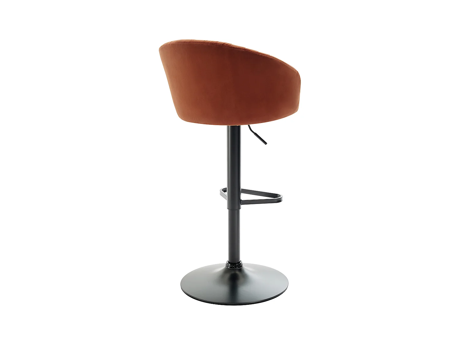 Barhocker 2er-Set höhenverstellbar - Samt & schwarzes Metall - Terracotta - DORALIZ