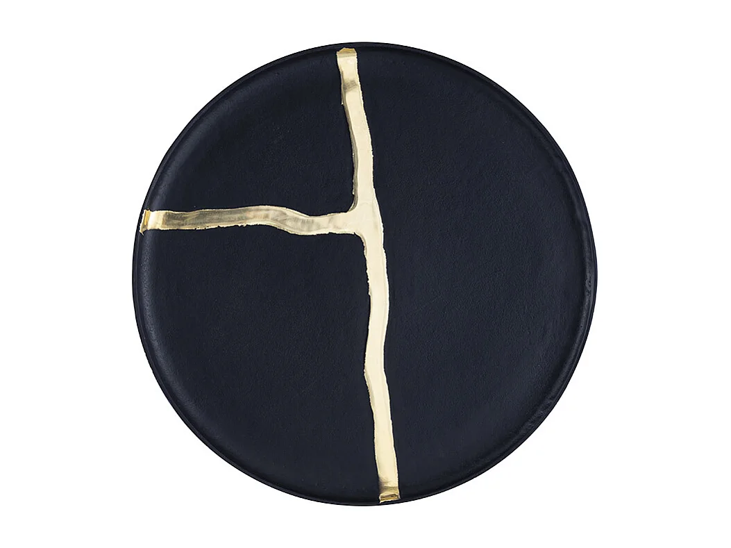 Tavolini a scomparsa in Metallo Nero e Dorato - ADALINA