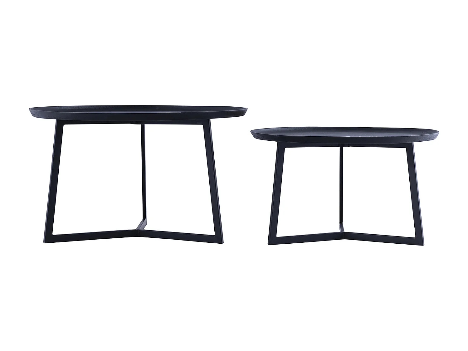 Nesttafeltjes in metaal - Zwart en goudkleurig - ADALINA