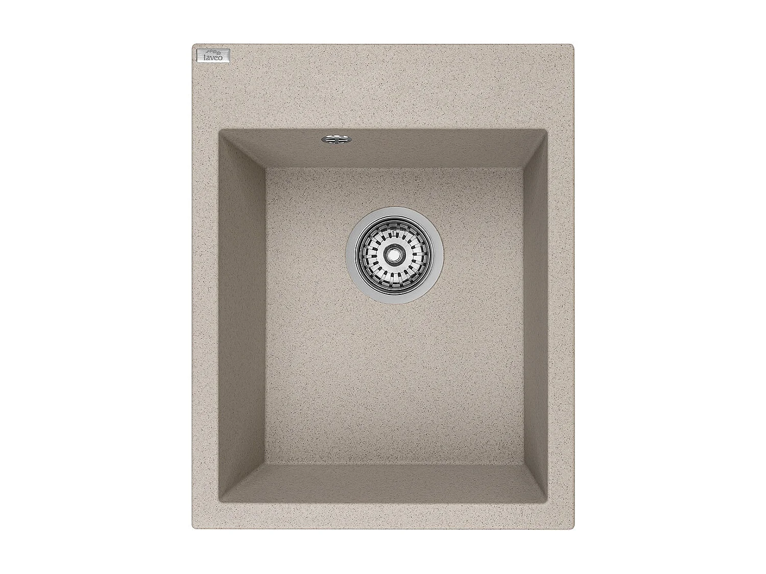 Evier de cuisine rond en granit beige MONCHICHI, 1 bac,50x39