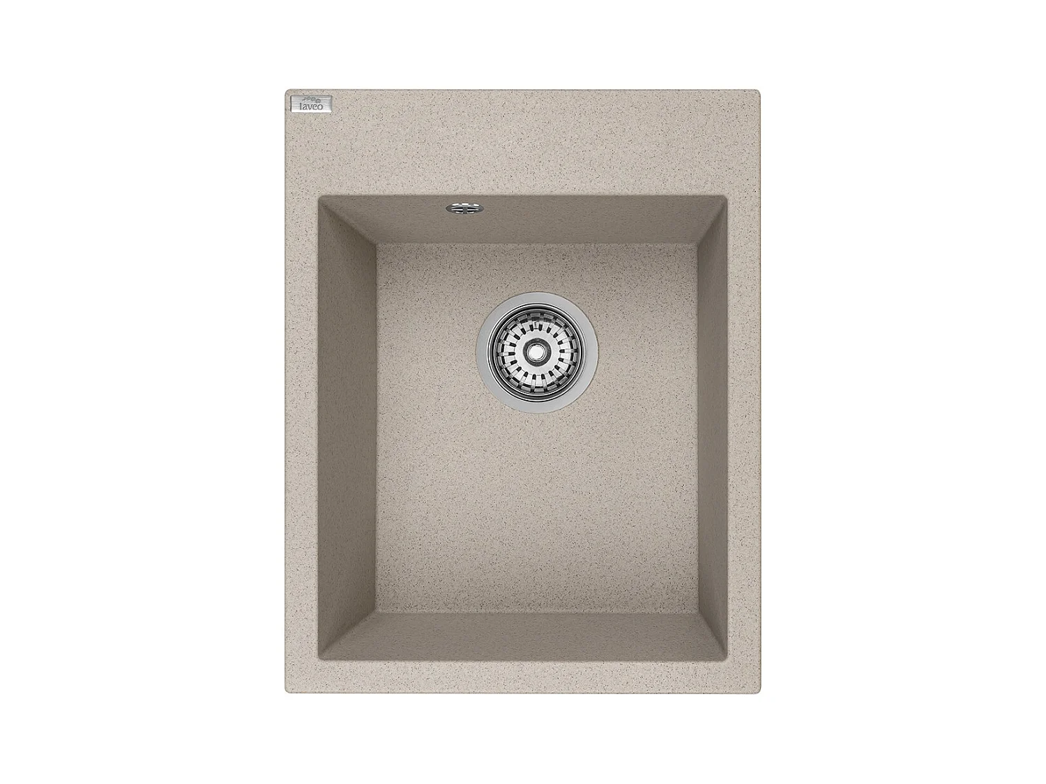 Evier de cuisine rond en granit beige MONCHICHI, 1 bac,50x39