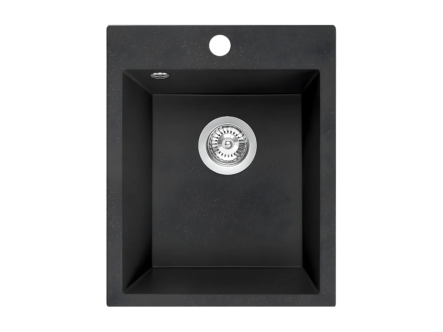 Evier de cuisine en granit noir CHICHI, 1 bac, 48x38