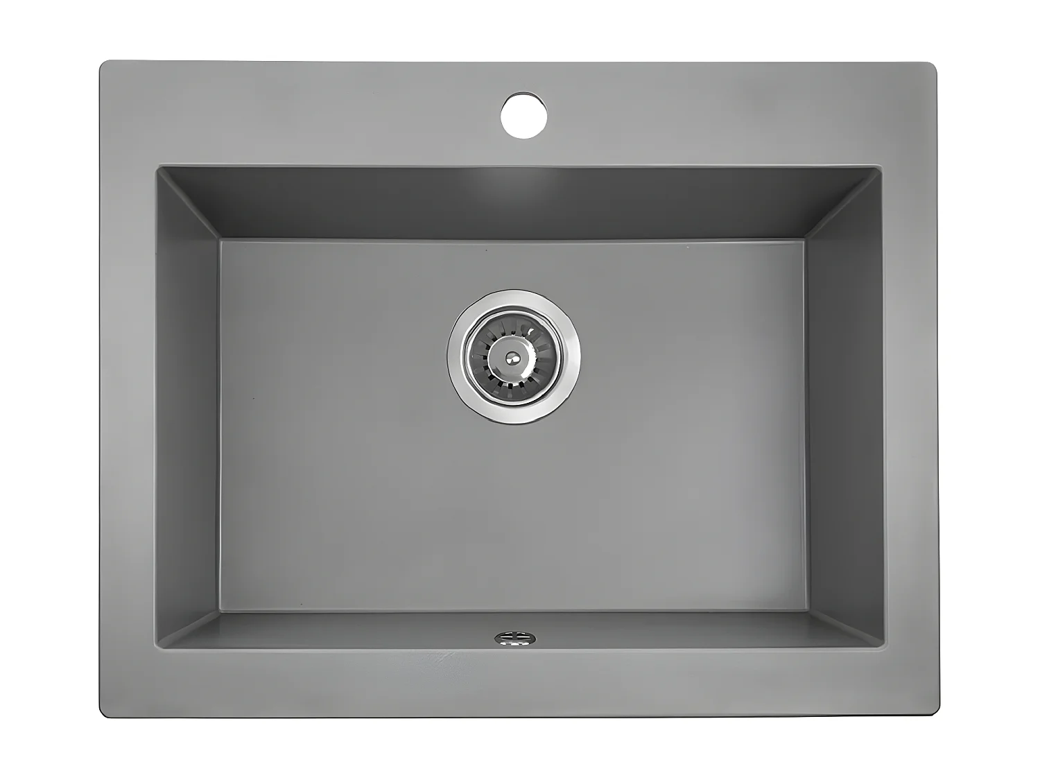 Evier de cuisine rond en granit gris KOMODO, 1 bac,49x58