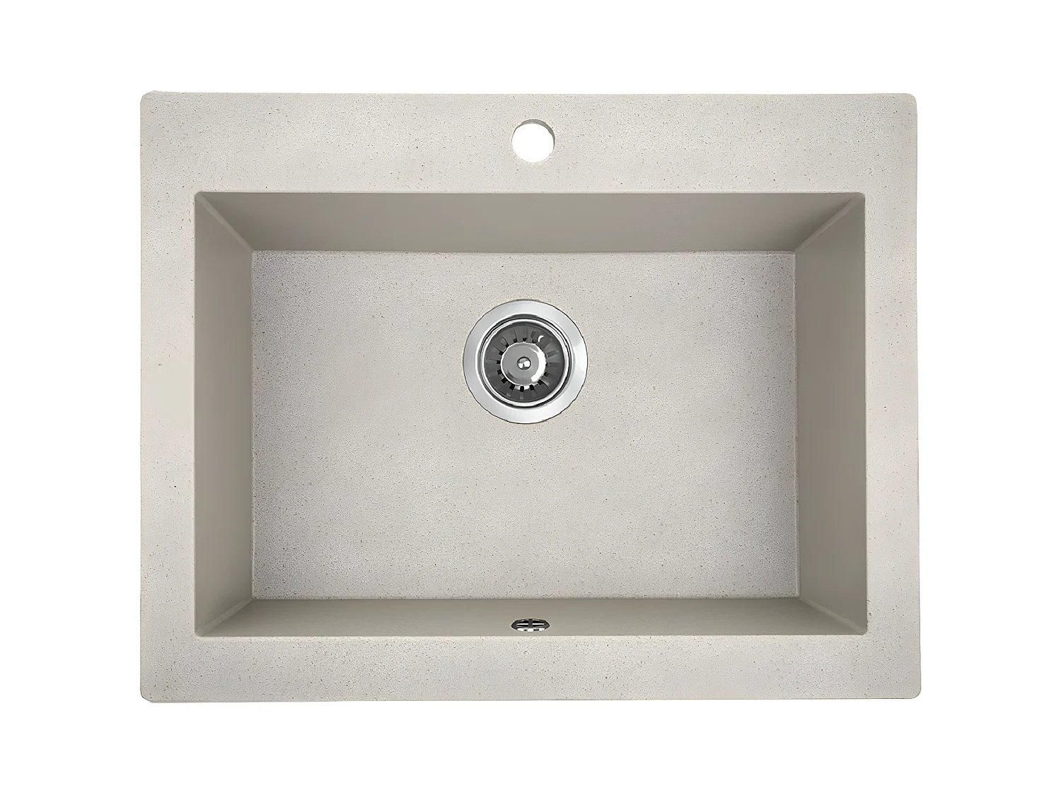 Evier de cuisine rond en granit beige KOMODO, 1 bac,49x58