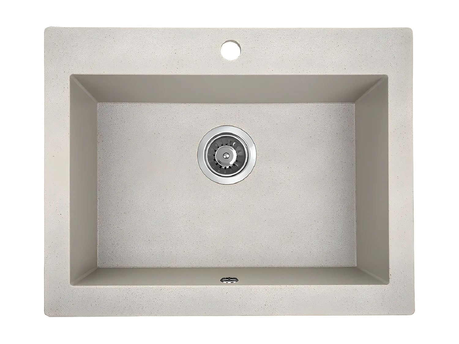 Evier de cuisine rond en granit beige KOMODO, 1 bac,49x58