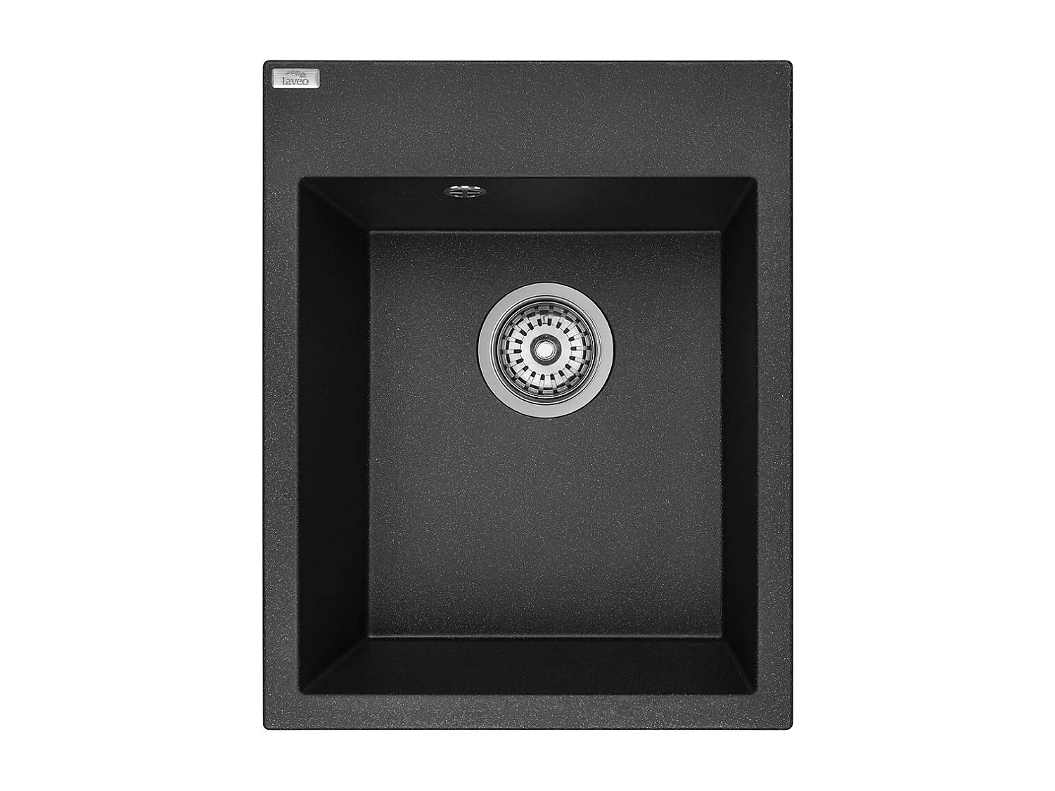 Evier de cuisine rond en granit noir MONCHICHI, 1 bac,50x39