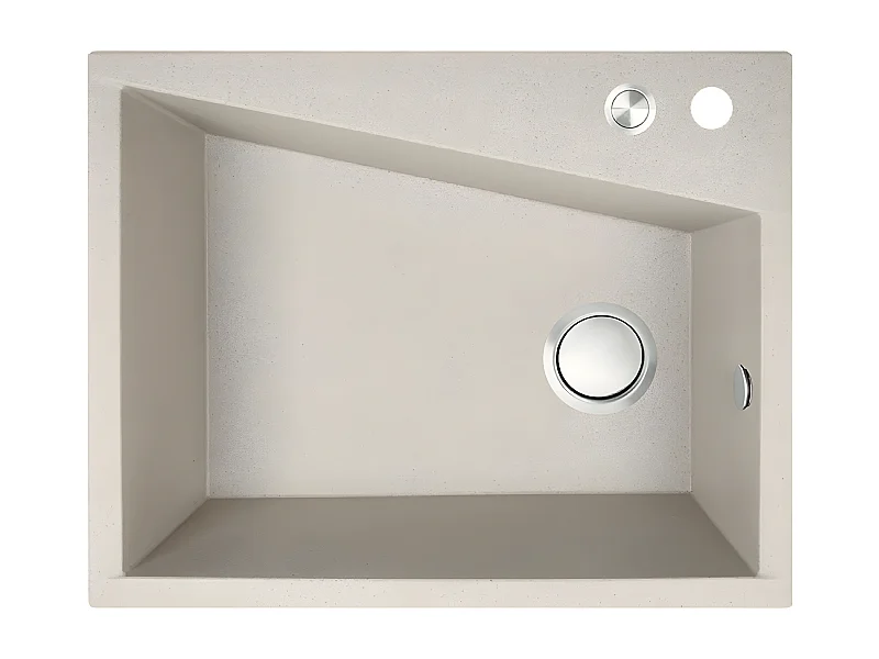 Evier de cuisine en granit beige GRENADA, 1 bac, 48x60