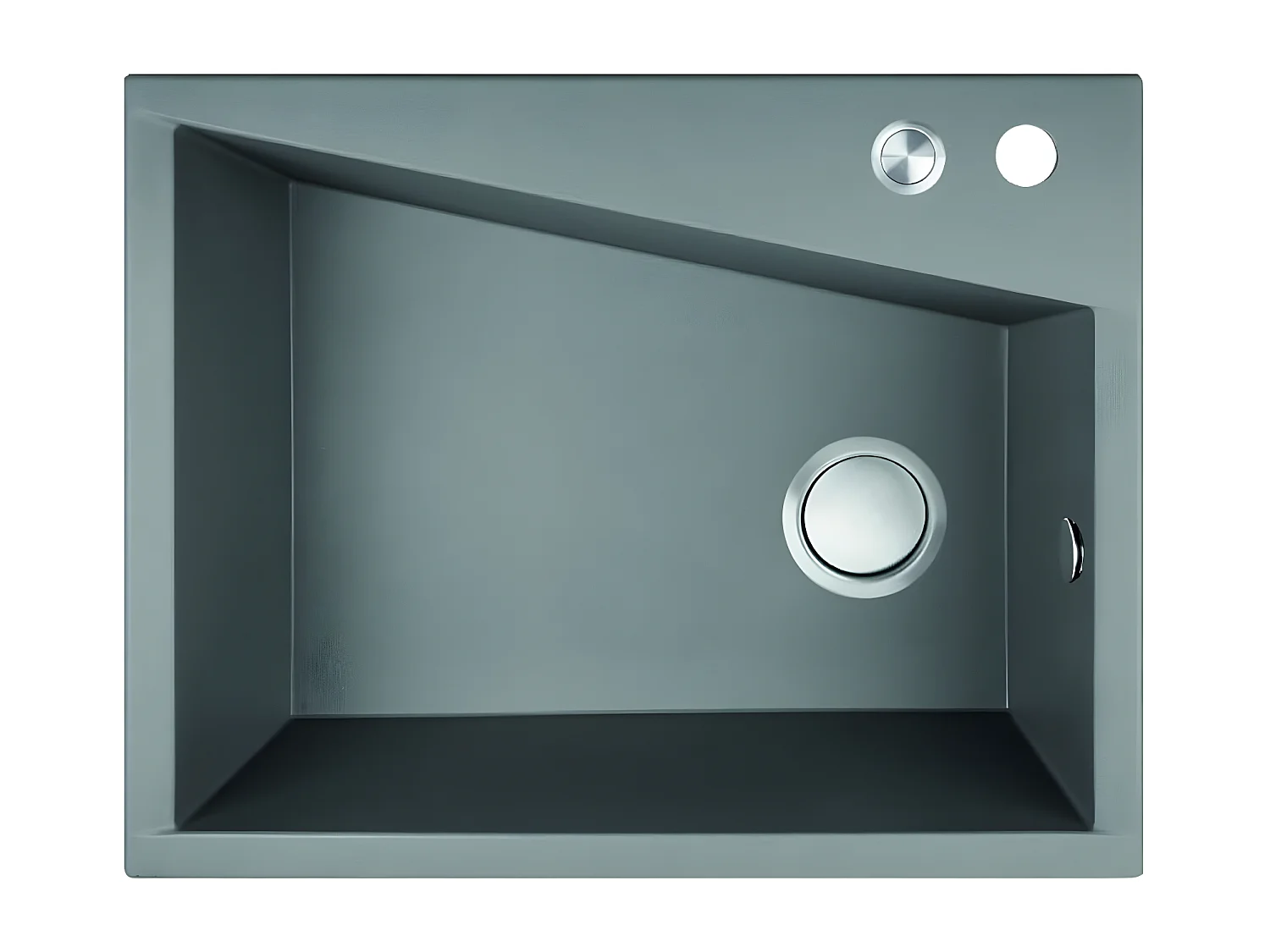 Evier de cuisine en granit gris GRENADA, 1 bac, 48x60