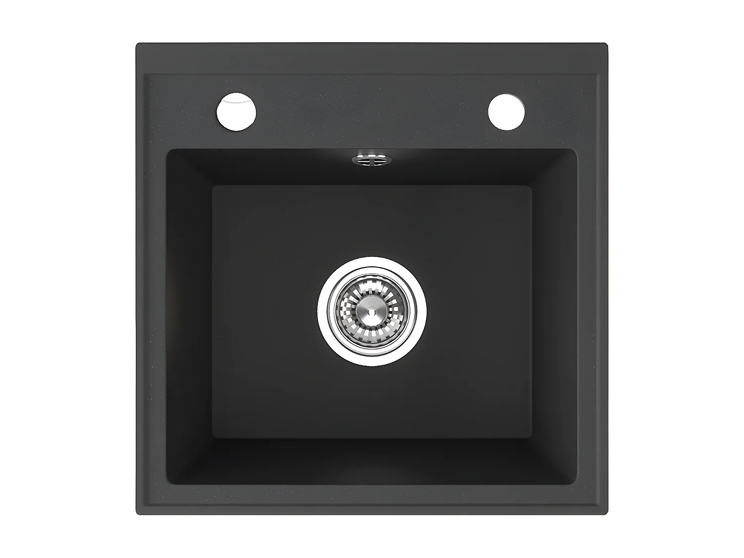 Evier de cuisine en granit noir - THIRTEEN - 44 x 44 cm, 1 bac