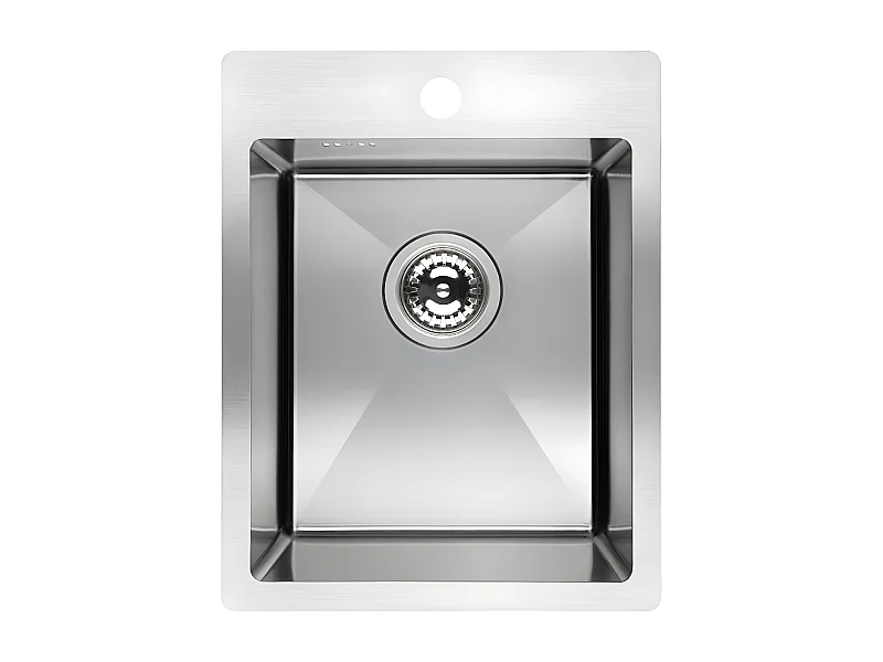 Evier de cuisine chrome brossé MARMARA, 1 bac, acier inoxydable, 48x37,5