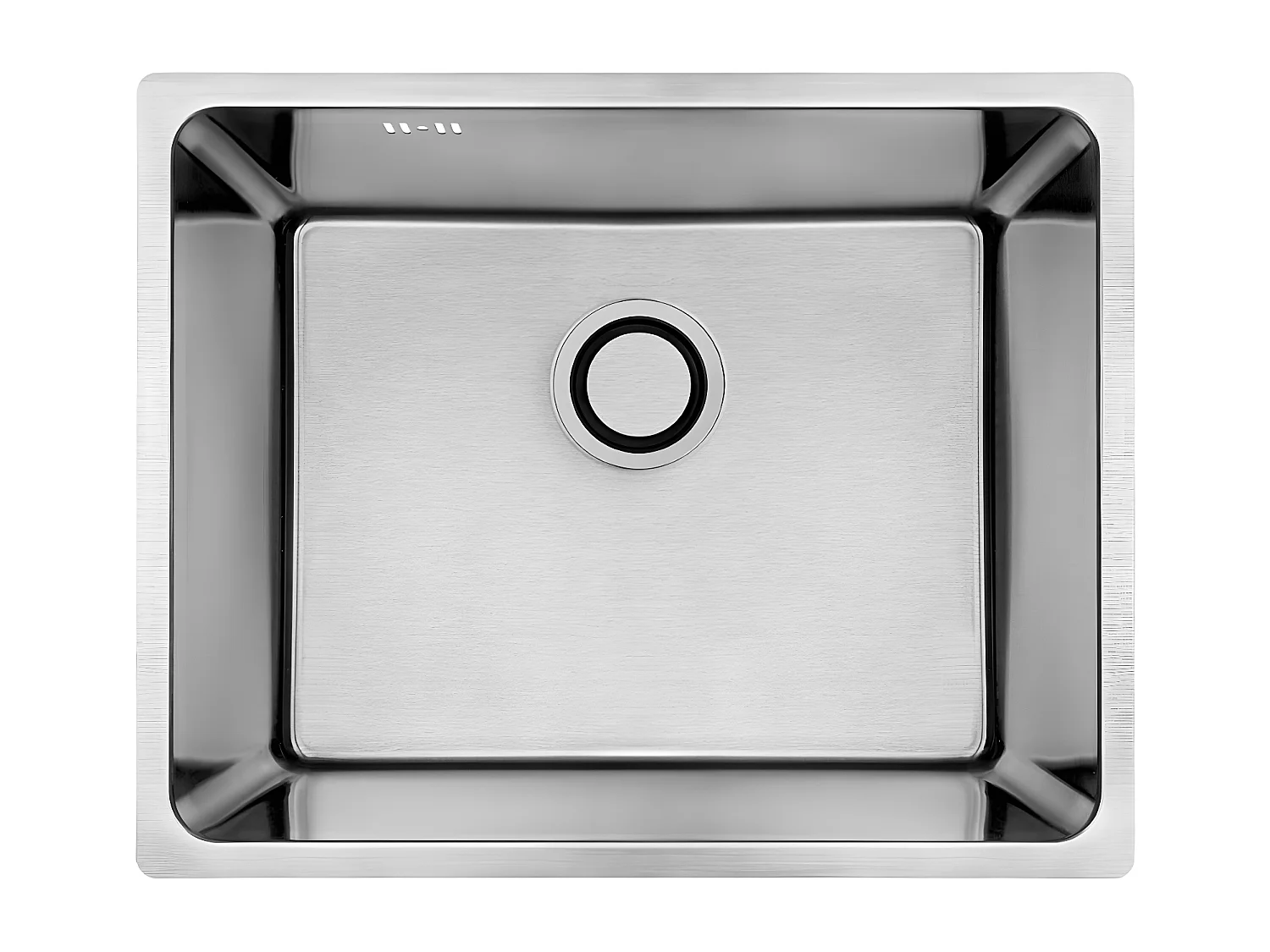 Evier de cuisine chrome ADEN, 1 bac, acier inoxydable, 44x54