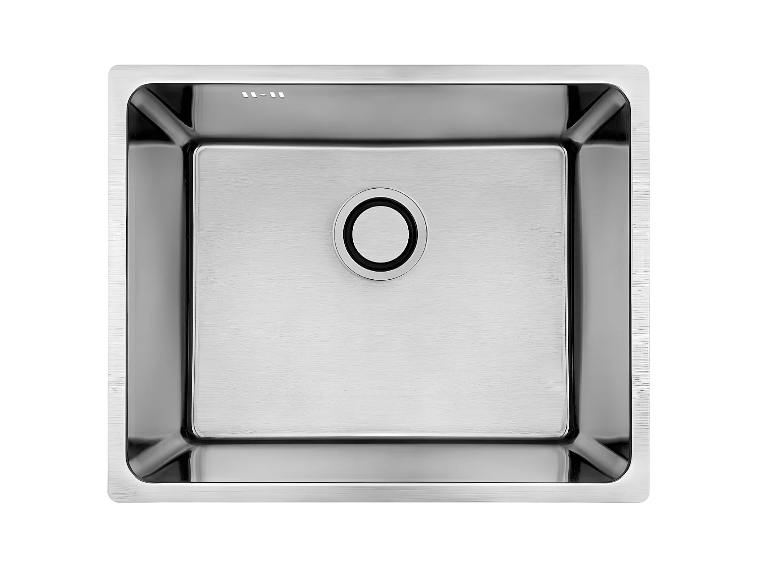 Evier de cuisine chrome ADEN, 1 bac, acier inoxydable, 44x54