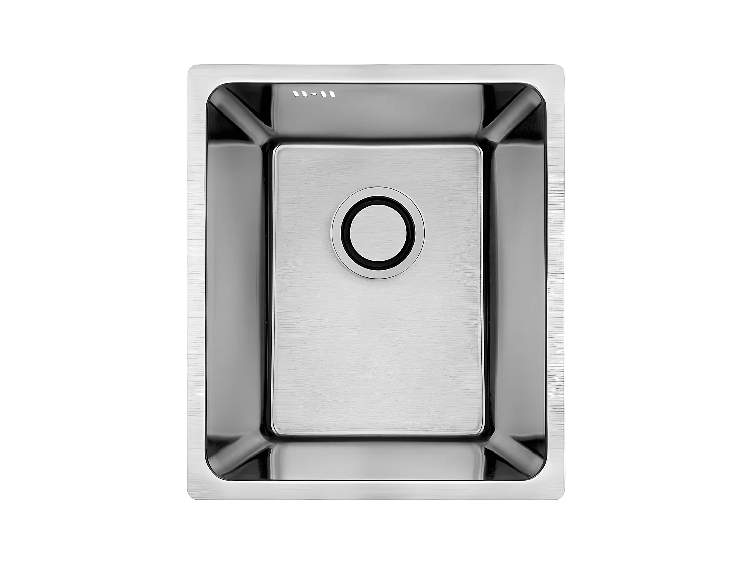 Evier de cuisine chrome ADEN, 1 bac, acier inoxydable, 44x38