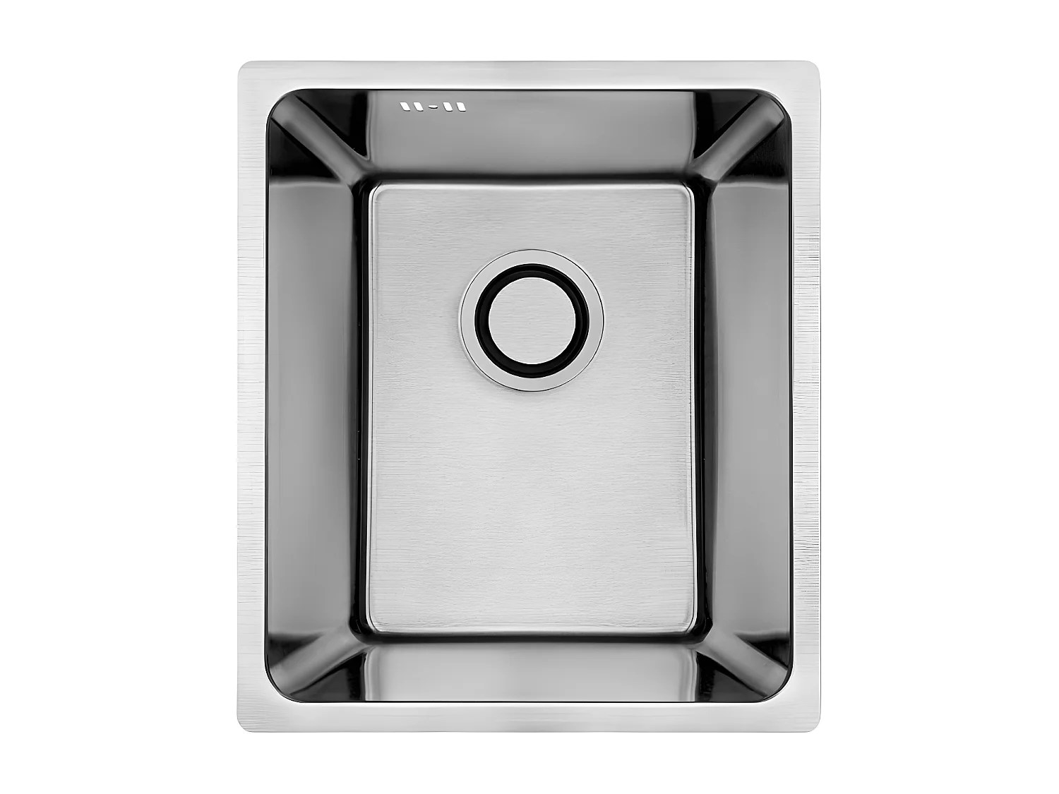 Evier de cuisine chrome ADEN, 1 bac, acier inoxydable, 44x38