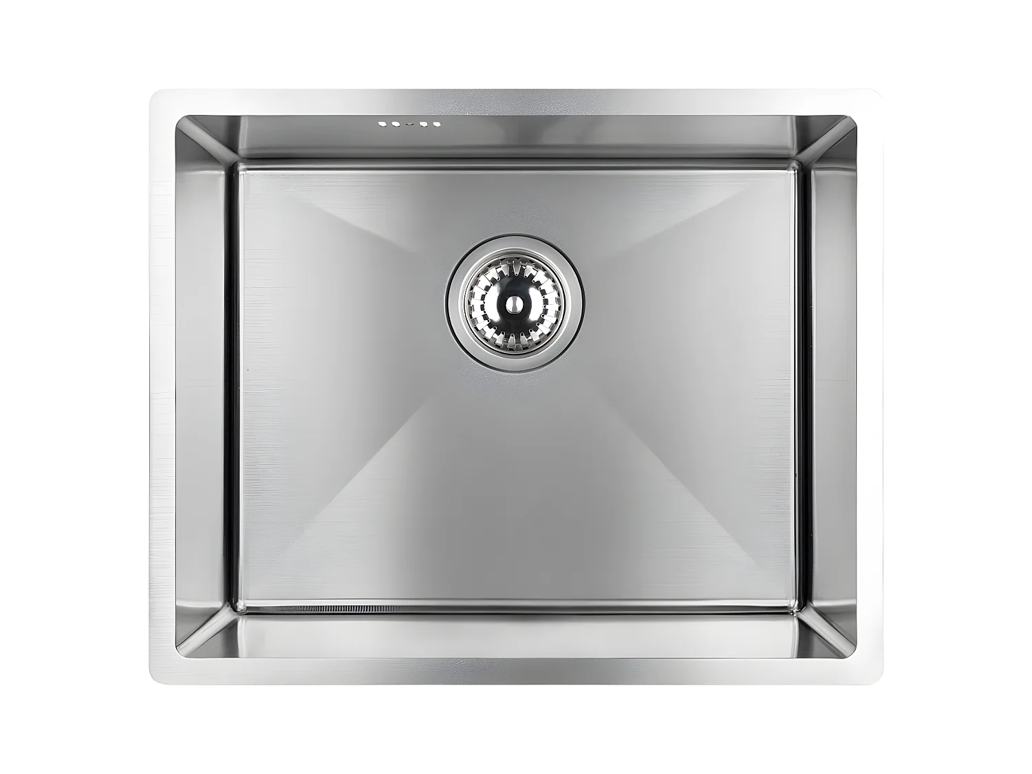 Evier de cuisine chrome brossé MARMARA, 1 bac, acier inoxydable, 44x54