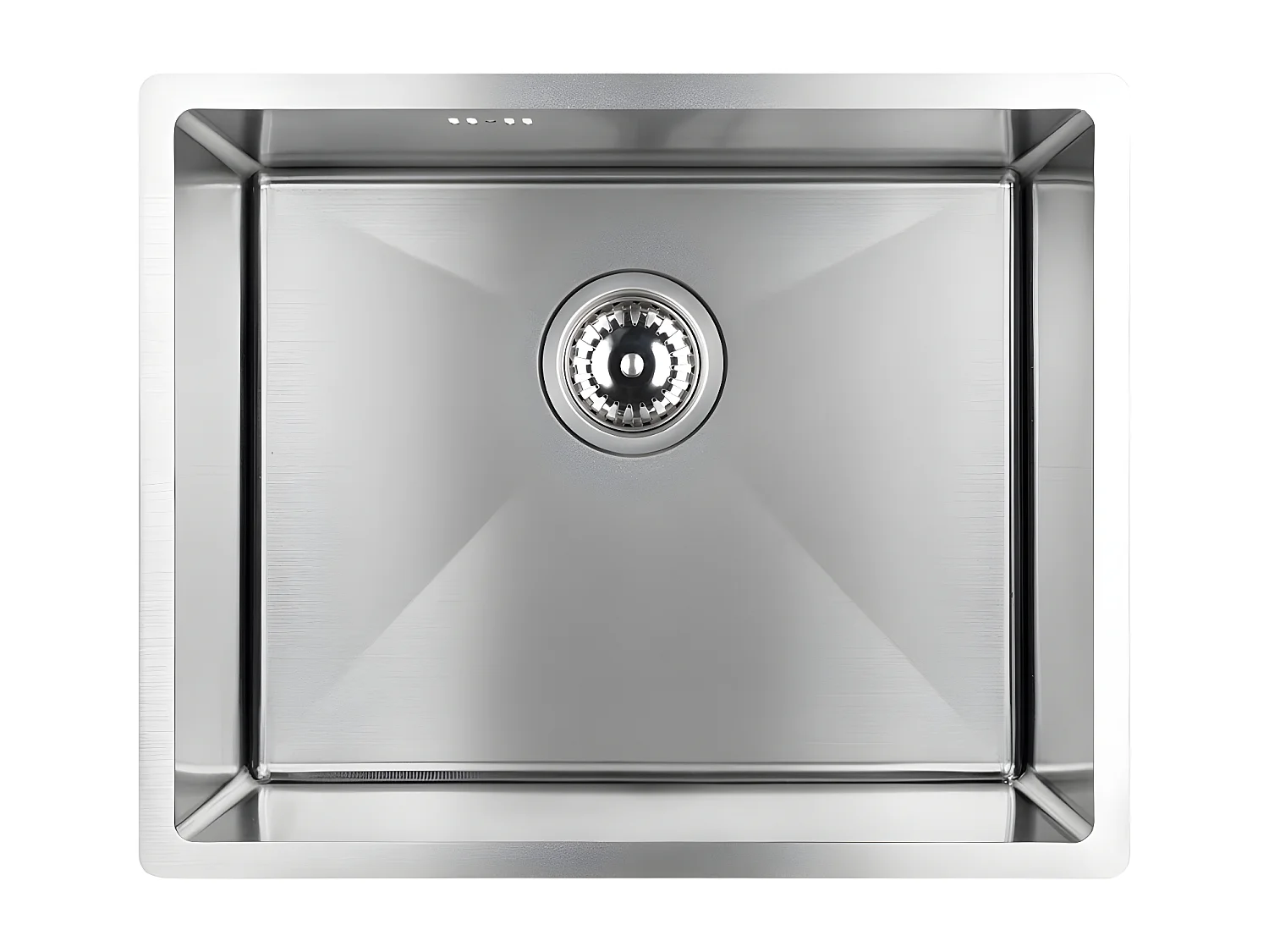 Evier de cuisine chrome brossé MARMARA, 1 bac, acier inoxydable, 44x54