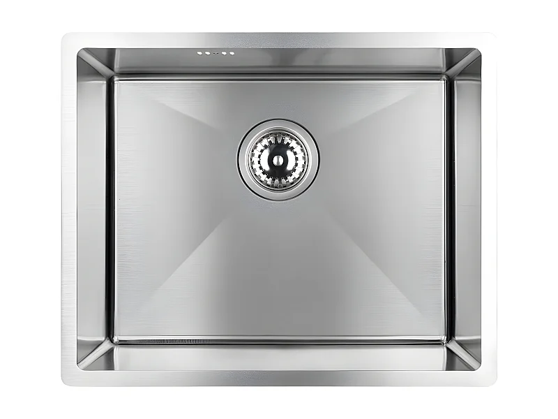 Evier de cuisine chrome brossé MARMARA, 1 bac, acier inoxydable, 44x54