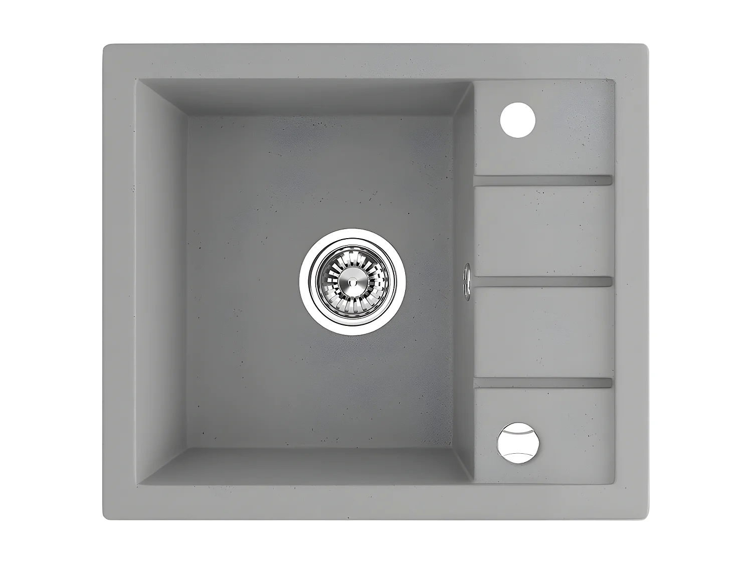 Evier de cuisine en granit gris - THIRTEEN - 49,5 x 57 cm, 1 bac