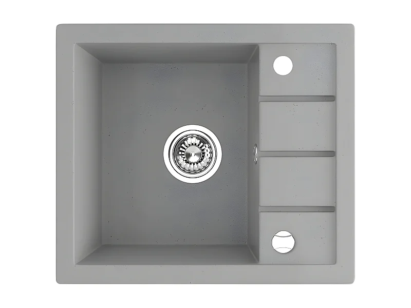 Evier de cuisine en granit gris - THIRTEEN - 49,5 x 57 cm, 1 bac