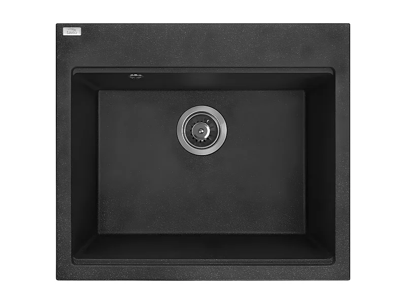 Evier de cuisine en granit noir - TAU - 50 x 57 cm, 1 bac