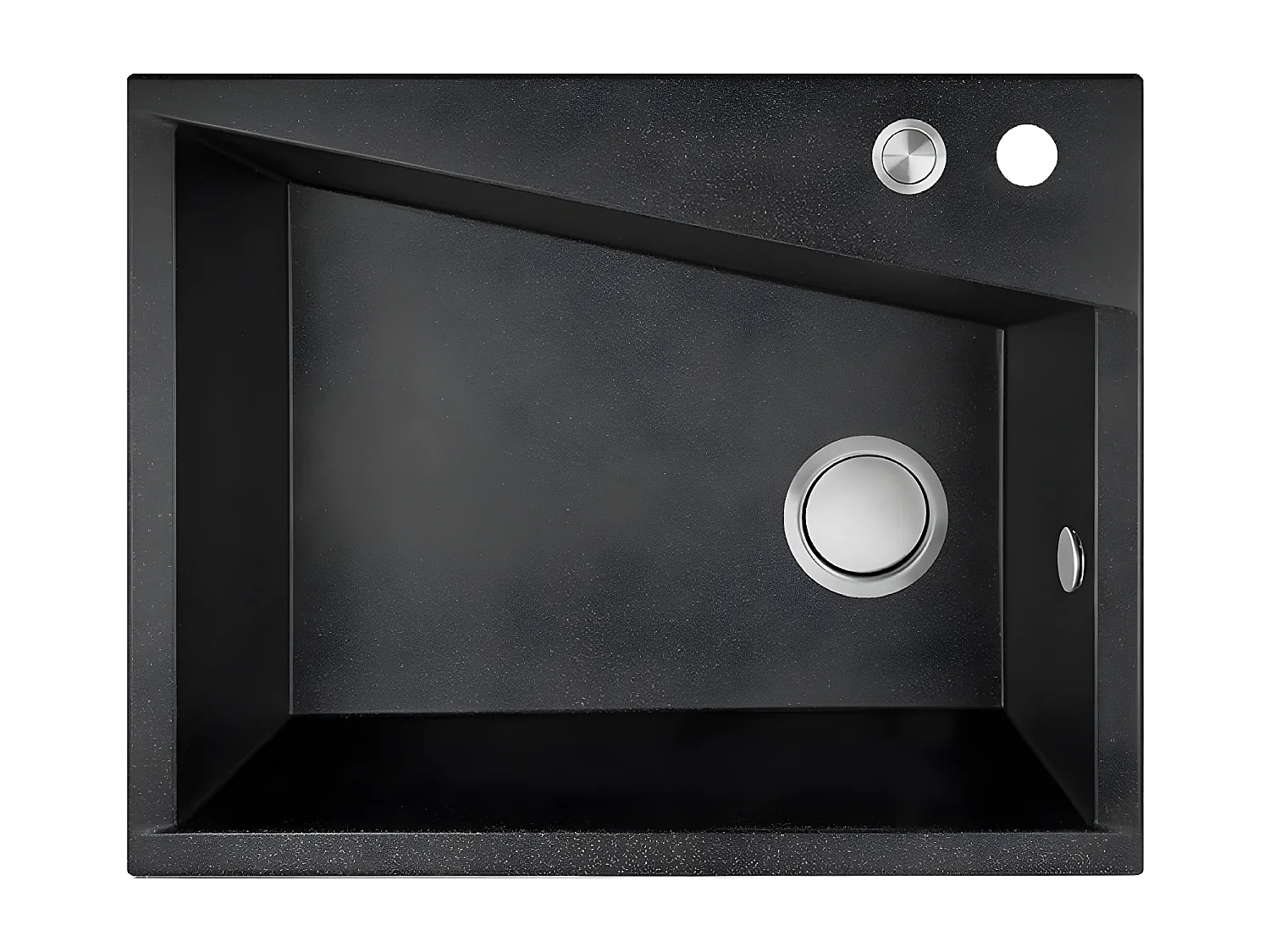 Evier de cuisine en granit noir GRENADA, 1 bac, 48x60