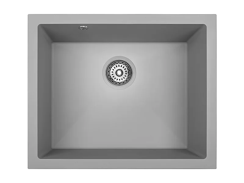 Evier de cuisine rond en granit gris IBIZA, 1 bac,56x46