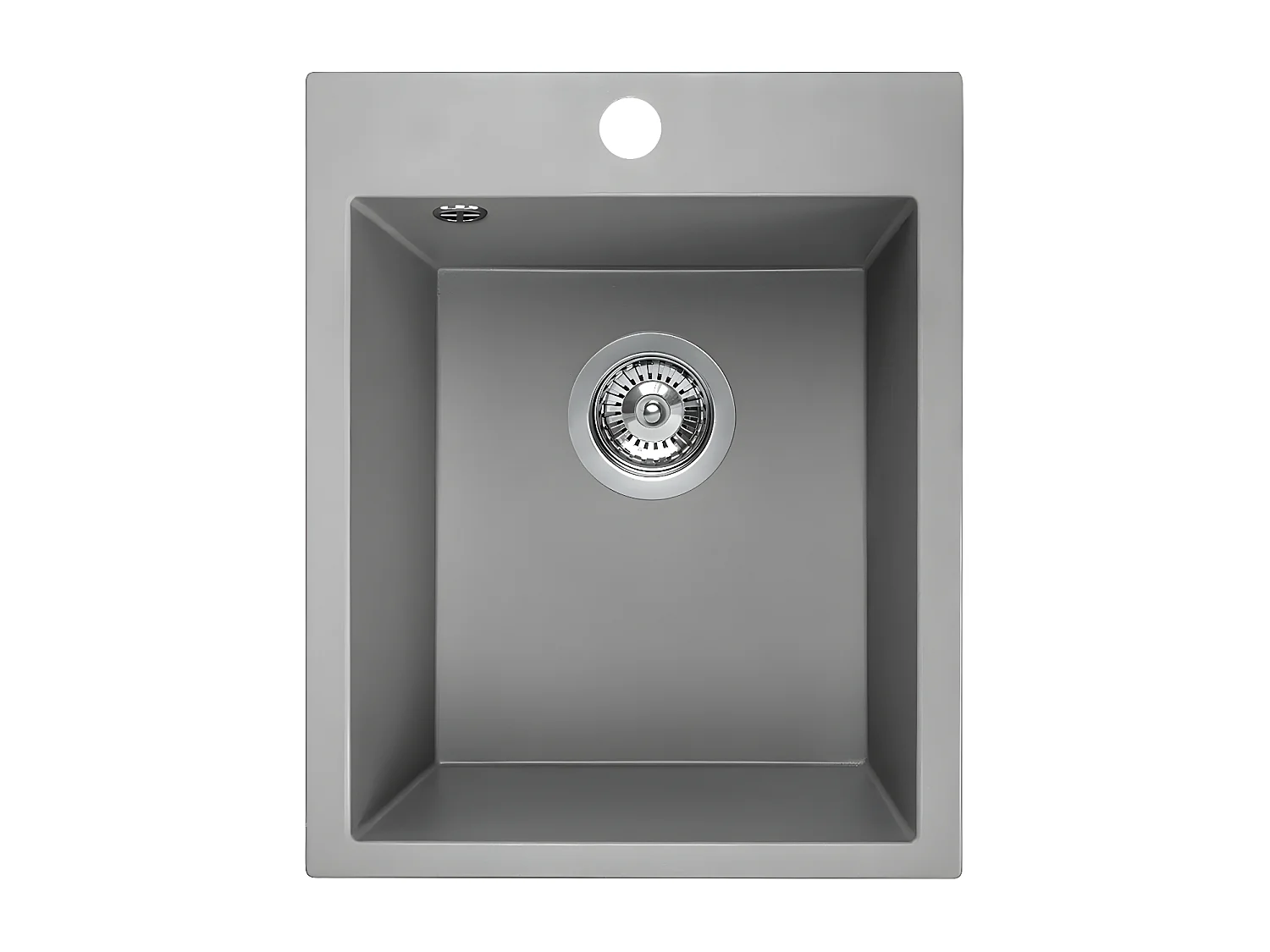 Evier de cuisine en granit gris CHICHI, 1 bac, 48x38