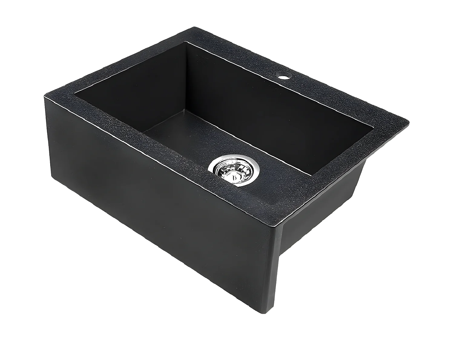 Evier de cuisine carré en granit noir KOMODO, 1 bac,49x58