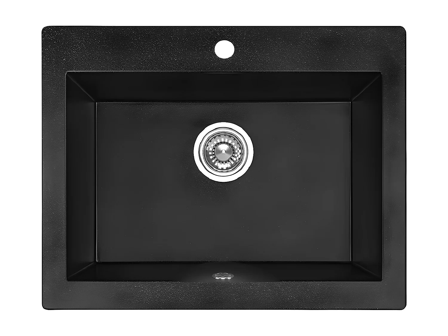 Evier de cuisine carré en granit noir KOMODO, 1 bac,49x58