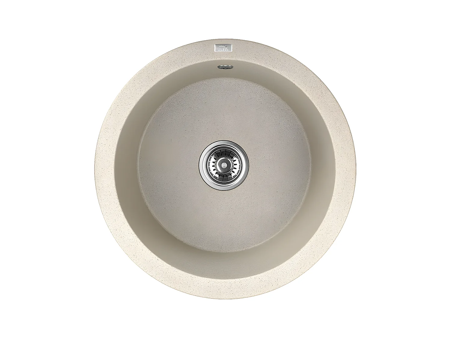 Evier de cuisine rond en granit beige DAFNE, 1 bac,51x20