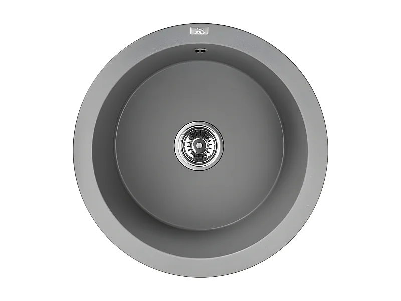 Evier de cuisine rond en granit gris DAFNE, 1 bac,51x20
