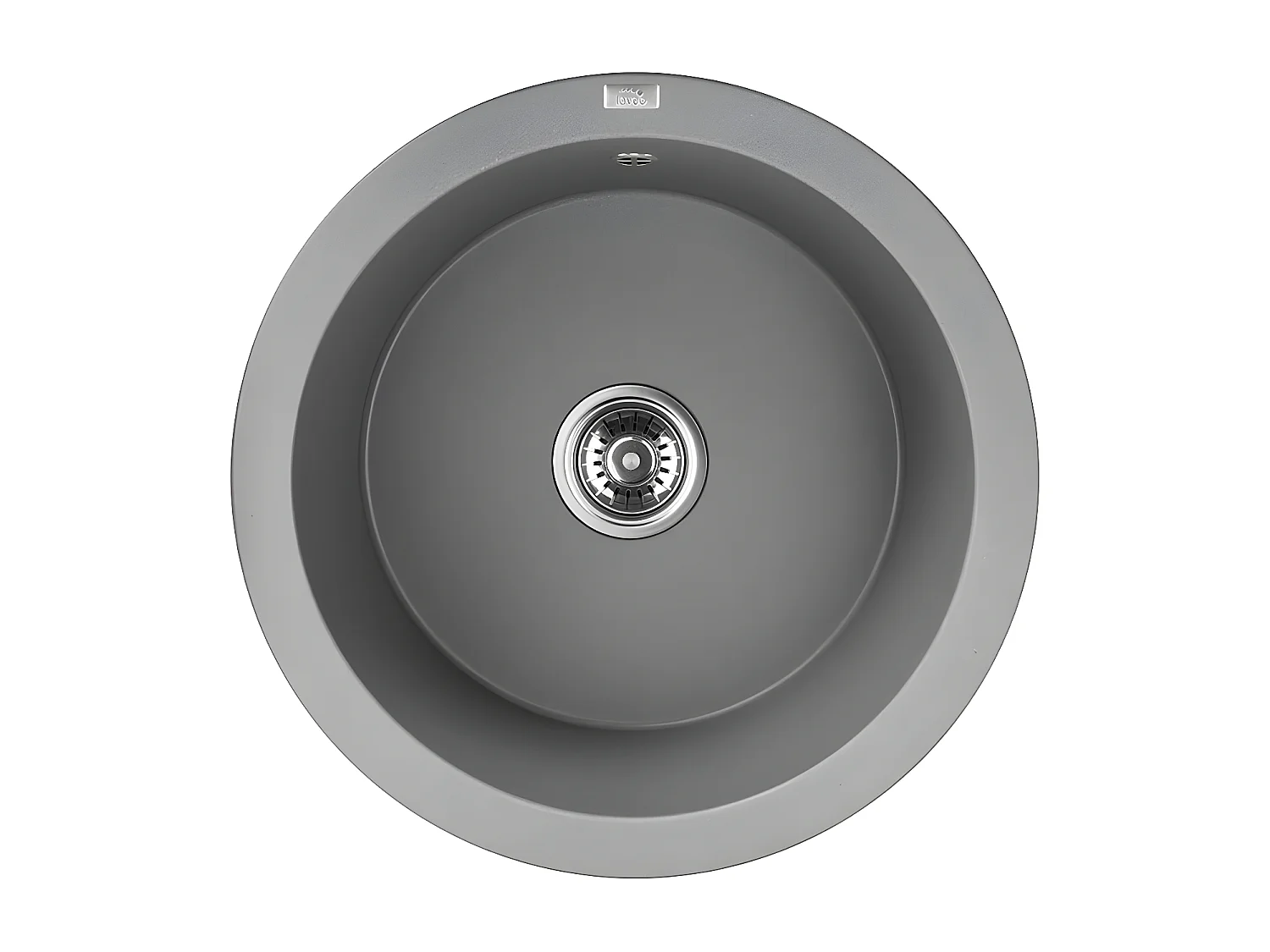 Evier de cuisine rond en granit gris DAFNE, 1 bac,51x20