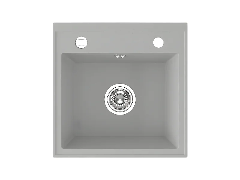 Evier de cuisine en granit gris - THIRTEEN - 44 x 44 cm, 1 bac