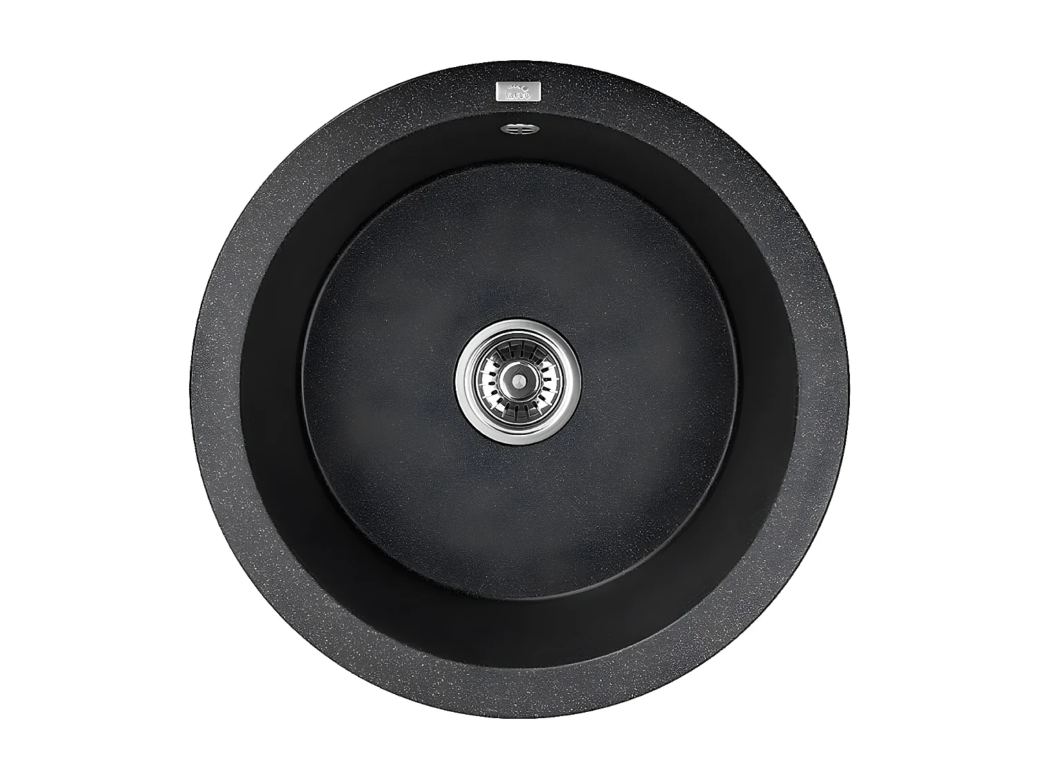 Evier de cuisine rond en granit noir DAFNE, 1 bac,51x20