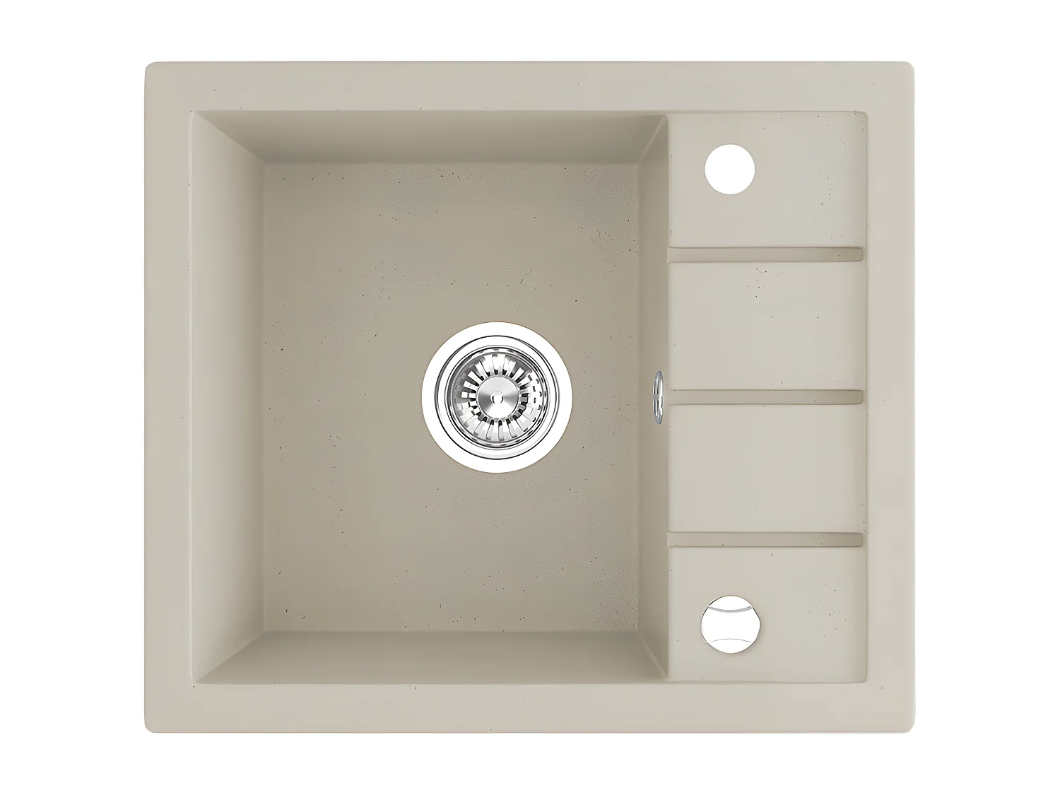 Evier de cuisine en granit beige - THIRTEEN - 49,5 x 57 cm, 1 bac