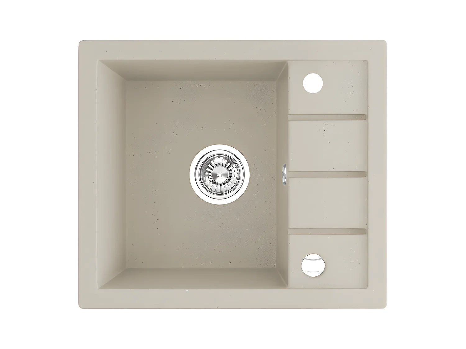 Evier de cuisine en granit beige - THIRTEEN - 49,5 x 57 cm, 1 bac