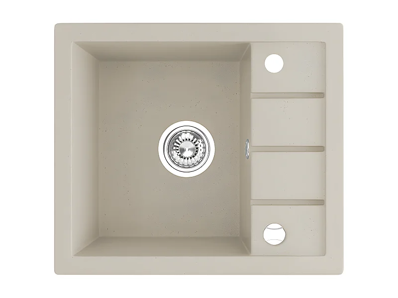 Evier de cuisine en granit beige - THIRTEEN - 49,5 x 57 cm, 1 bac