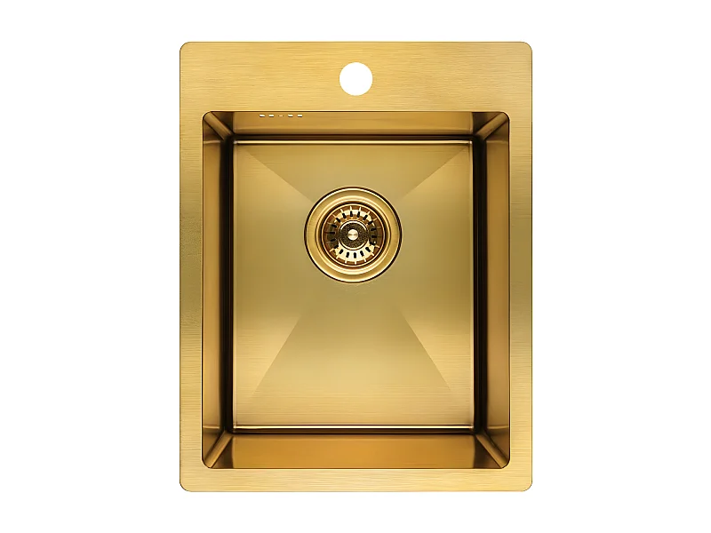 Evier de cuisine or brossé MARMARA, 1 bac, acier inoxydable, 48x37,5