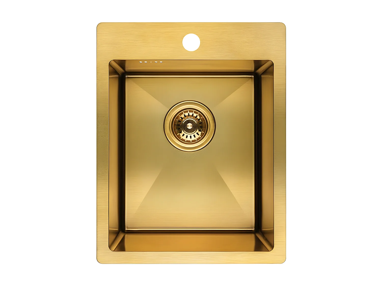 Evier de cuisine or brossé MARMARA, 1 bac, acier inoxydable, 48x37,5