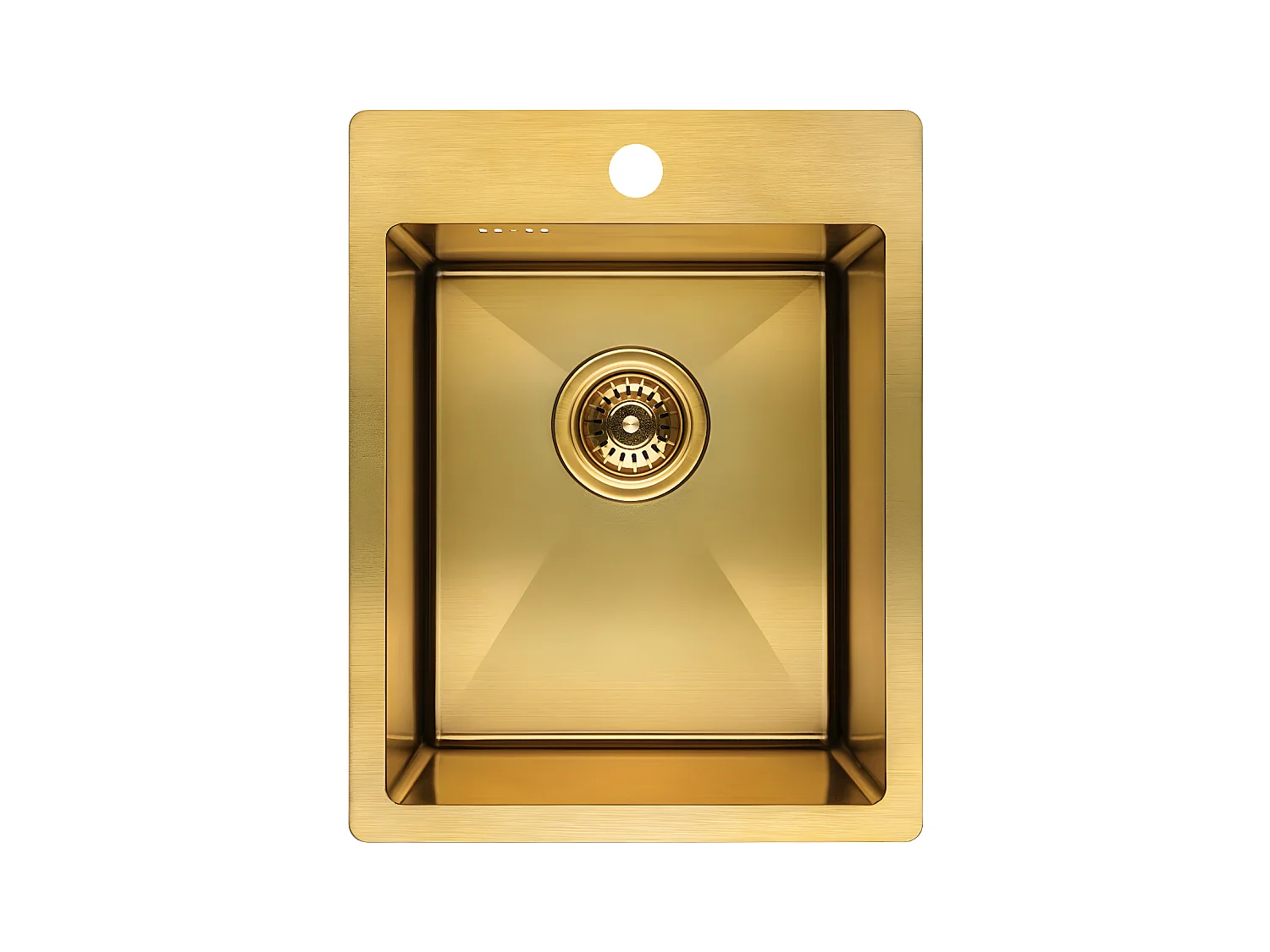 Evier de cuisine or brossé MARMARA, 1 bac, acier inoxydable, 48x37,5