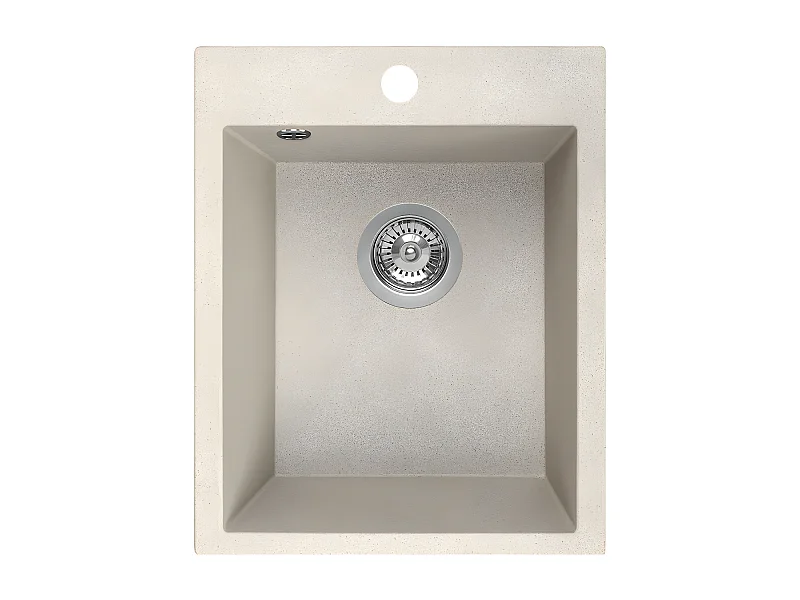Evier de cuisine en granit beige CHICHI, 1 bac, 48x38