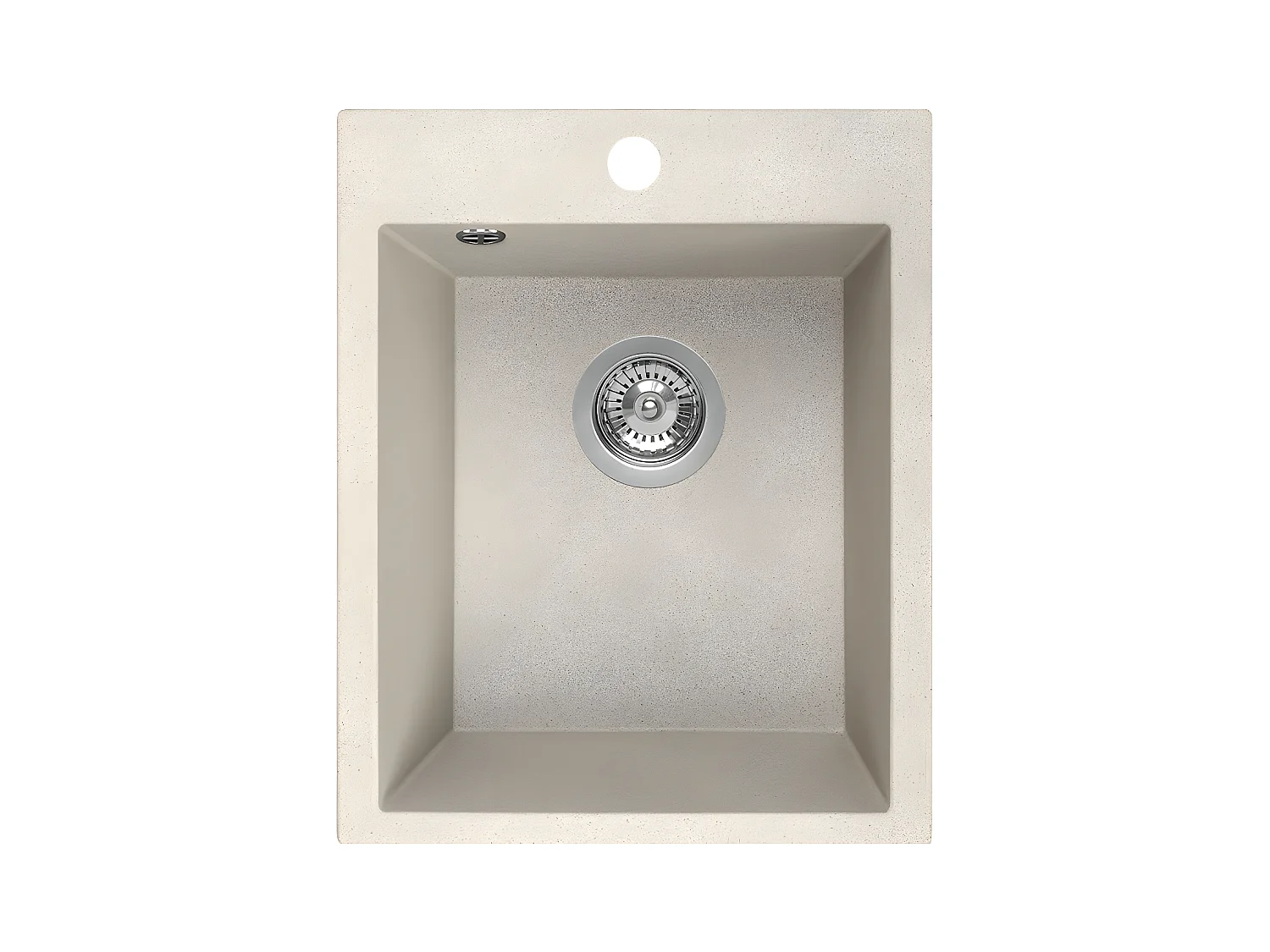 Evier de cuisine en granit beige CHICHI, 1 bac, 48x38