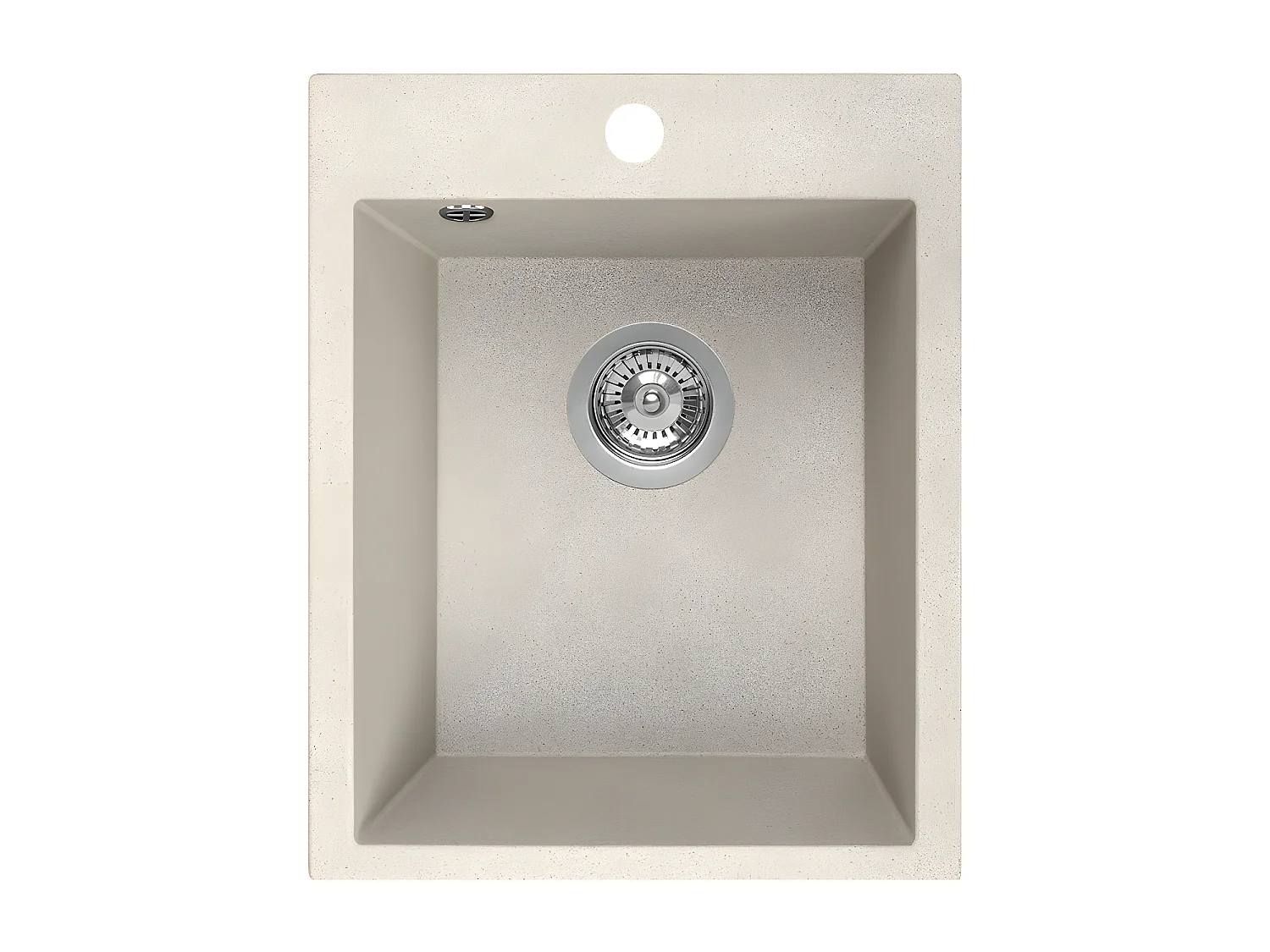 Evier de cuisine en granit beige CHICHI, 1 bac, 48x38