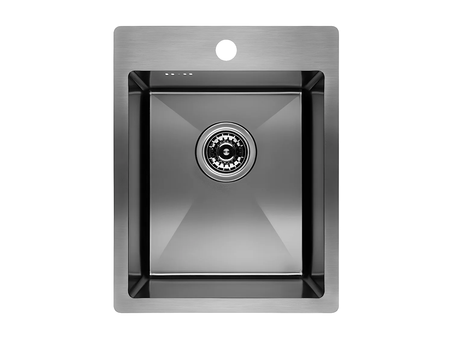 Evier de cuisine graphite brossé MARMARA, 1 bac, acier inoxydable,48x37,5