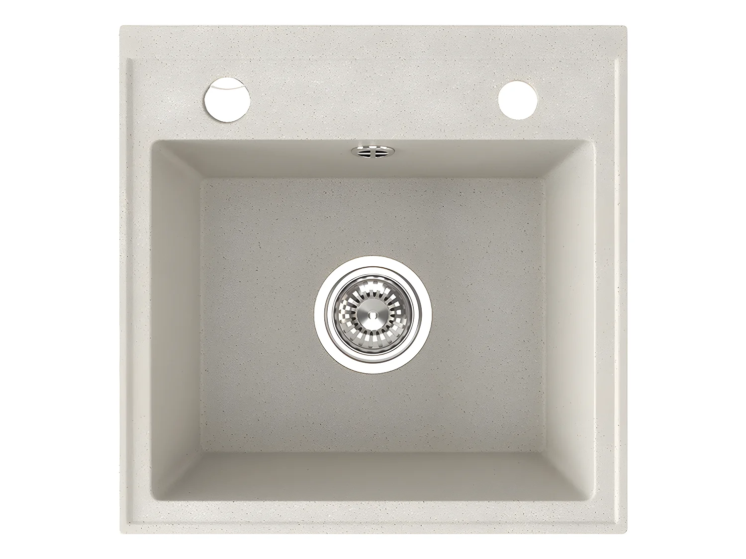 Evier de cuisine en granit beige - THIRTEEN - 44 x 44 cm, 1 bac