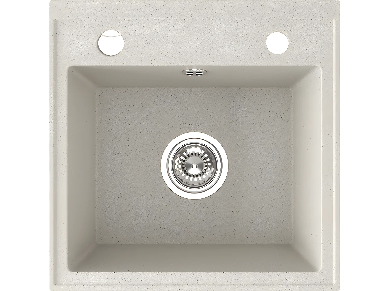 Evier de cuisine en granit beige - THIRTEEN - 44 x 44 cm, 1 bac