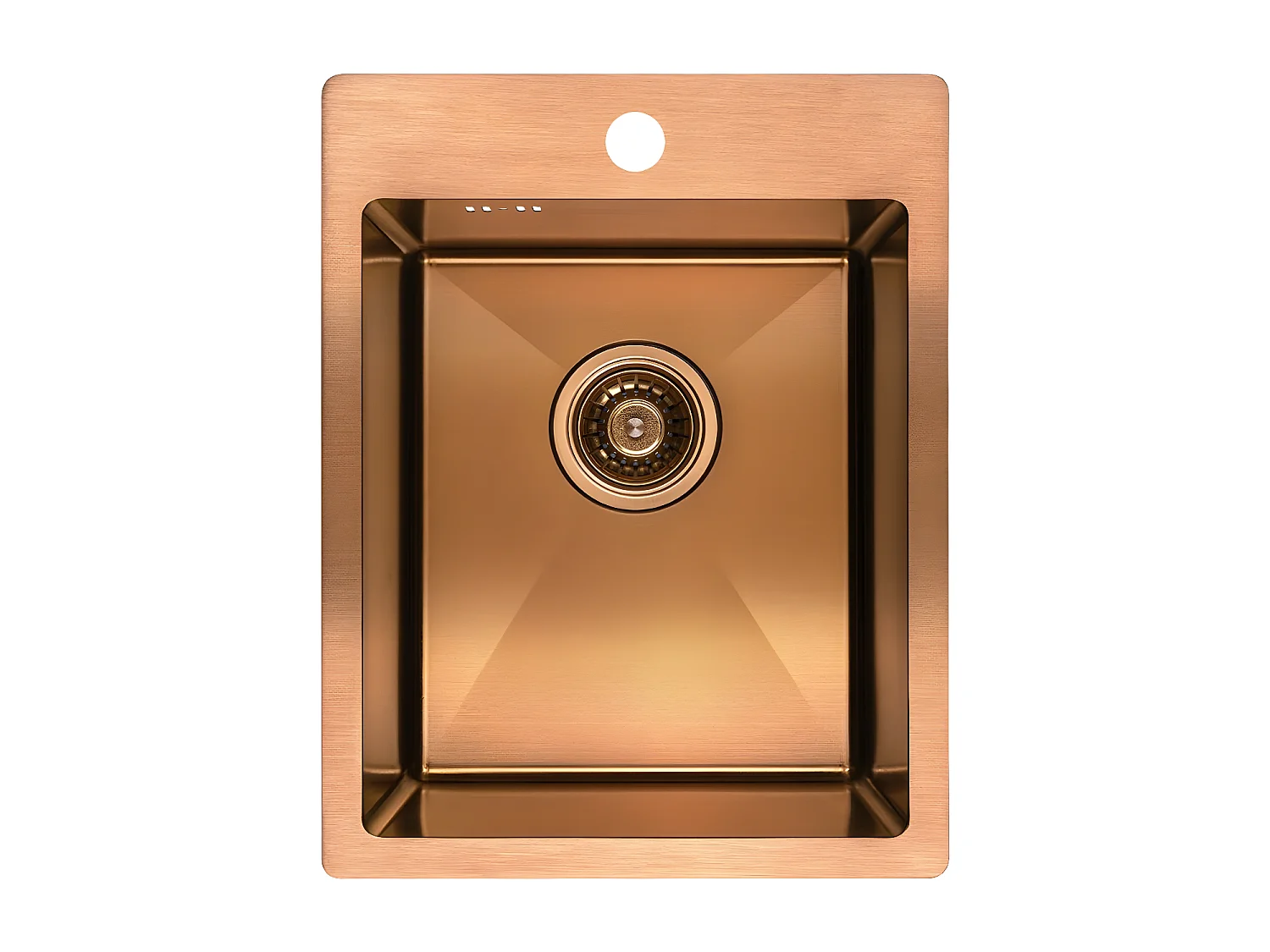 Evier de cuisine cuivre brossé MARMARA, 1 bac, acier inoxydable, 48x37,5
