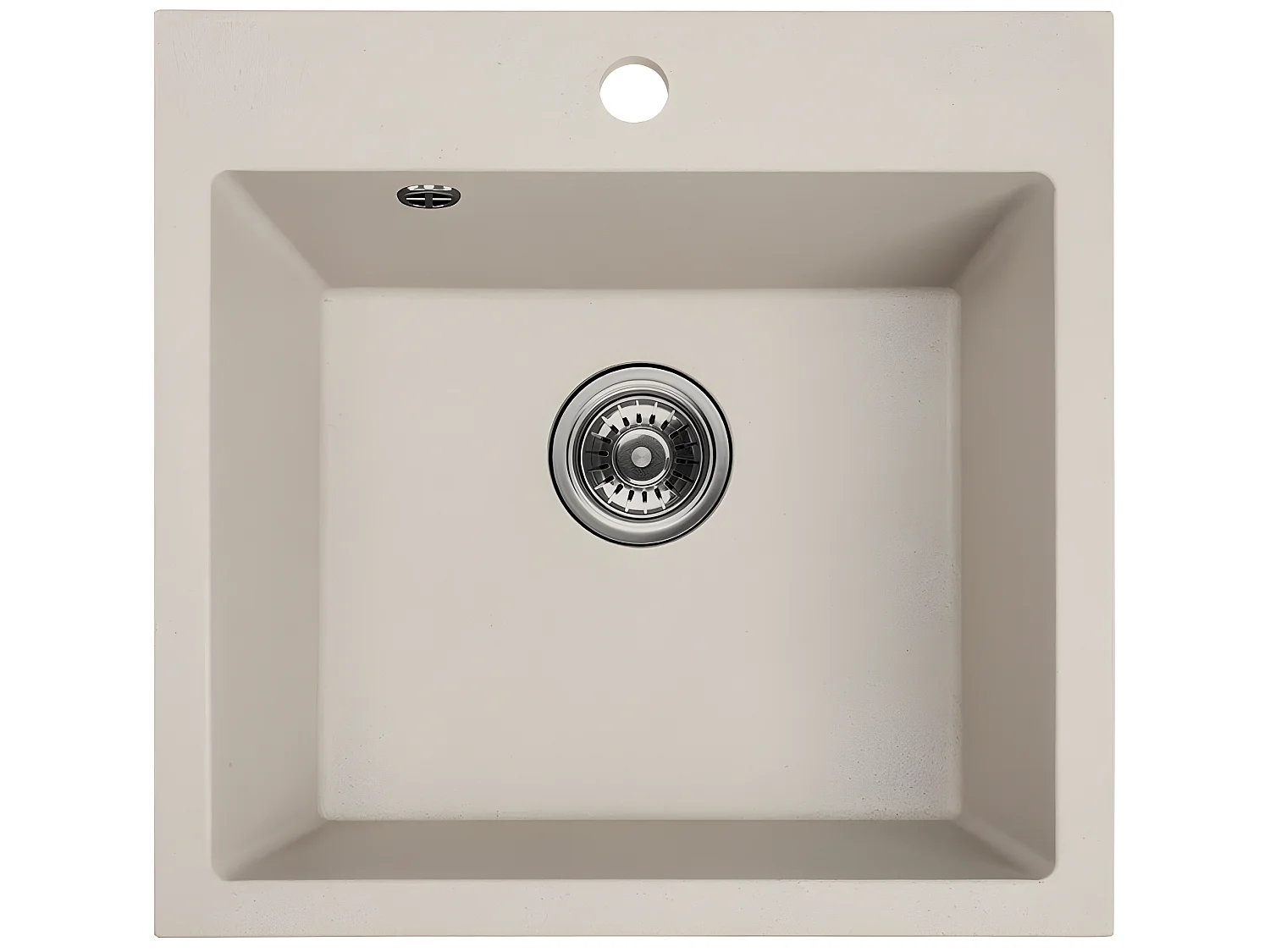 Evier de cuisine en granit beige, ALENA, 1 bac, 49x49